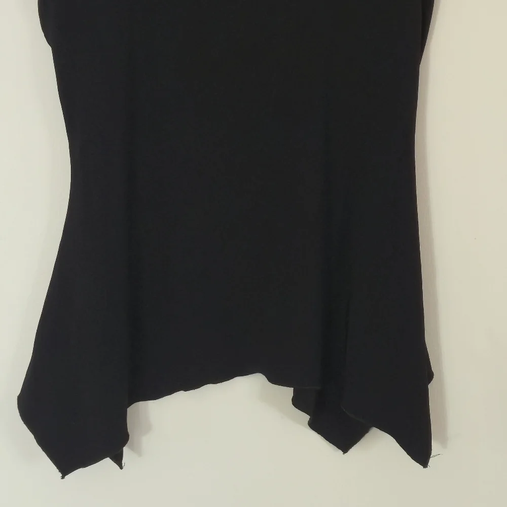 Mariposa Black Ruched Bust Square Neck Handkerchief Hem Fairycore Blouse Size XL - Picture 7 of 9